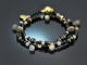 Black Rose! Fancy bracelet with onyx labradorite silver 925 gold-plated