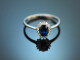 Classic sapphire brilliant ring in 14K white gold