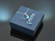 Necklace with blue topaz turquoise diamonds and white gold 750