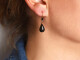 Around 1870! Delicate earrings with black enamel in 333 rose gold