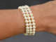 Around 1965! Classic Akoya cultured pearl bracelet with white gold 585 clasp