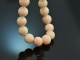 Italy around 1980! Large noble angel skin coral necklace with clasp gold 750