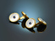 Around 1930! Classic cufflinks with mother-of-pearl in silver 900 gold-plated