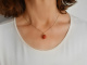 From our workshop! Large coral strawberry pendant in 14k gold