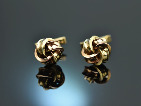 Around 1960! Classic knot cufflinks in yellow and red gold 8ct.