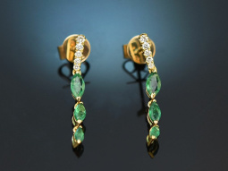 Fine earrings with emeralds and diamonds in 18K gold