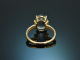 Klassischer Aquamarin Ring mit Brillanten aus Gold 585