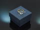 Klassischer Aquamarin Ring mit Brillanten aus Gold 585