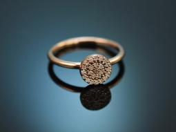 Sparkling ring with diamonds in rose gold 585