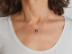 Wonderful necklace with blue tourmaline and diamonds in 585 white gold