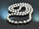 Big Grey! Long silver-grey cultured pearl necklace with 925 silver clasp