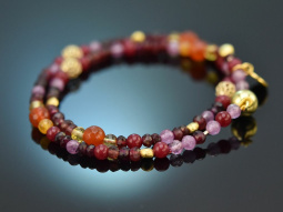 Colour blocking! Fancy bracelet garnet carnelian ruby...