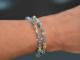 Soft Blue! Two-row fancy bracelet with aquamarine blue topaz, silver 925, gold plated