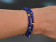 Starry sky! Fancy bracelet made of lapis lazuli and silver-plated beads.