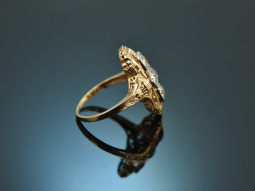 USA around 1920! Art Deco ring with old european cut...