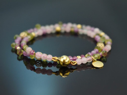 Garden of flora! Fancy bracelet made of rose quartz pink...