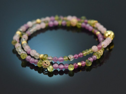 Garden of flora! Fancy bracelet made of rose quartz pink...