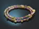 Garden of flora! Fancy bracelet made of rose quartz pink sapphire peridot and gold-plated silver 925