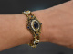 Austria-Hungary around 1880! Rare bracelet with blue glass stones made of gilded silver.