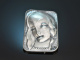 Art Deco brooch with womans head made of 925 silver