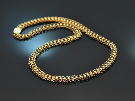 Silesia around 1870! Handcrafted historical necklace made of 14k gold.