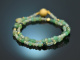 Spring awakening! Fancy bracelet made of emerald agate, malachite and green garnet, 925 silver plated with gold.