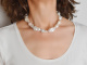 Beautiful large baroque freshwater cultured pearl necklace with gold-plated 925 silver clasp