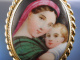Porzellanbrosche Madonna della Sedia Miniaturmalerei Pinchbeck um 1860