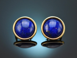 Munich around 1990! Beautiful classic earrings with lapis lazuli in 585 gold