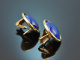 Munich around 1990! Beautiful classic earrings with lapis lazuli in 585 gold