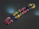 Beautiful necklace made of colorful sapphire drops in a color gradient with a clasp made of 14k gold