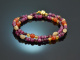 Color blocking! Fancy bracelet garnet carnelian ruby citrine silver 925 gold plated