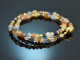 Day &amp; Night! Fancy Bracelet with Sapphire Iolite Moonstone Citrine Silver 925 gold plated