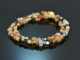 Day &amp; Night! Fancy Bracelet with Sapphire Iolite Moonstone Citrine Silver 925 gold plated