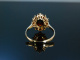 Grantring Trachtenring Gold 333 Ring Granat um 1950