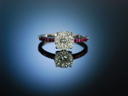 Sparkling Ruby! Ring Wei&szlig;gold 750 Diamanten Rubine...