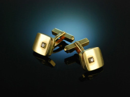 Classic Cufflinks Gold 585 Diamonds Frankfurt around 1955