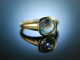 Italian Style! Ring Gold 750 Blue Topas Schachbrettschliff