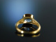 Italian Style! Ring Gold 750 Blue Topas Schachbrettschliff