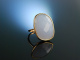 Italian Style! Gro&szlig;er Ring Ros&eacute; Gold 750 Chalzedon Schachbrettschliff Chalcedon