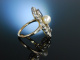 Traum um 1900! Kostbarer Ring Gold 585 Saphire Diamanten 2,2 ct Naturperle