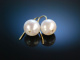 White Pearls! Ohrringe Gold 585 feine Zuchtperlen