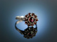 Historischer Granat Ring Silber &Ouml;sterreich um 1910 Trachtenring