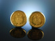 Coin Cufflinks! Manschettenkn&ouml;pfe Goldm&uuml;nzen Deutsches Reich 5 Goldmark Rahmung 585 um 1965
