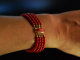 Italien um 1960! Fantastisches Korallen Armband Coral bracelet 4reihig Gold 750