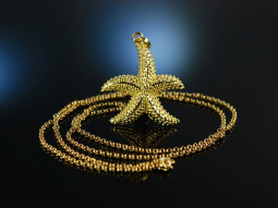 Big Sea Star! Large starfish pendant with chain silver...