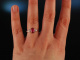 Rot wie die Liebe! Sch&ouml;ner Verlobungs Engagement Ring Wei&szlig; Gold 750 Rubin Diamanten