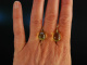 Funky Drops! Ohrringe facettierte Lemon Citrin Tropfen Gold 585