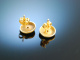 Handarbeit! Klassische Ohrringe Gold 585 Diamanten um 1990