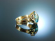 Funkelndes Blau! Ring Gold 585 Topas Diamanten